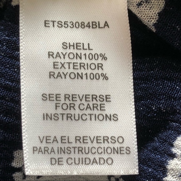 Altar’d State Navy Blue Rayon Flowy Blouse Small - Picture 7 of 9